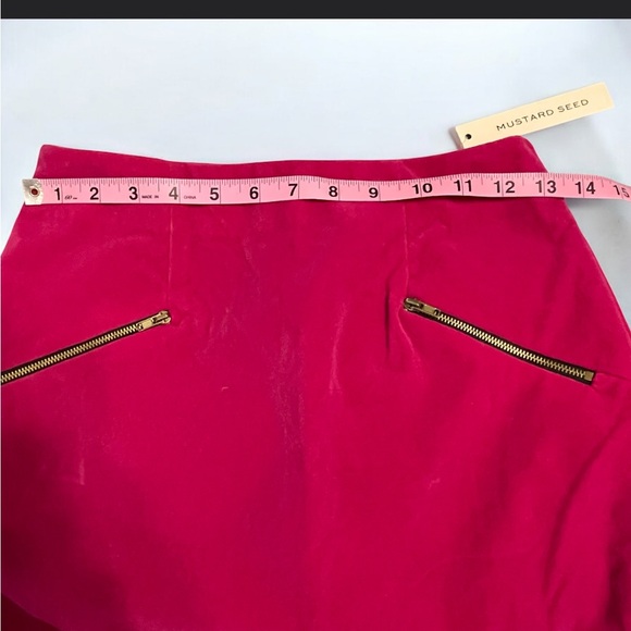 Mustard Seed Fuchsia Pencil Skirt with Zipper Accents - Picture 9 of 10